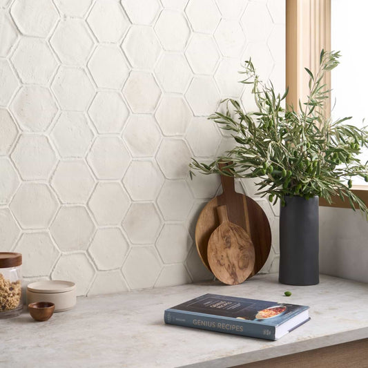White 4" Hex Matte