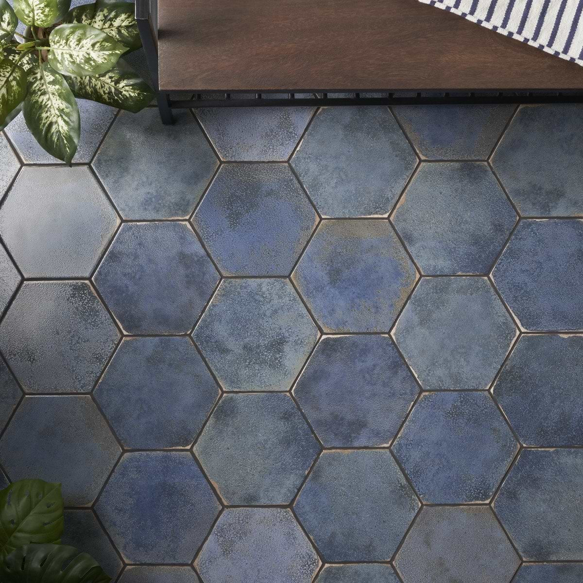 Blue 9" Hex Polished