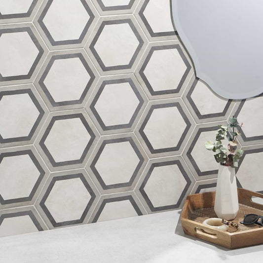 Sabbia Charcoal 8" Hex Matte