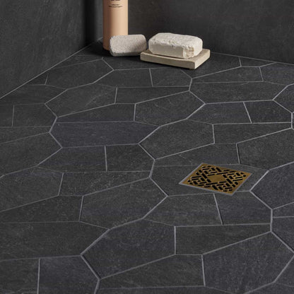 Charcoal Black Organic Pattern Matte