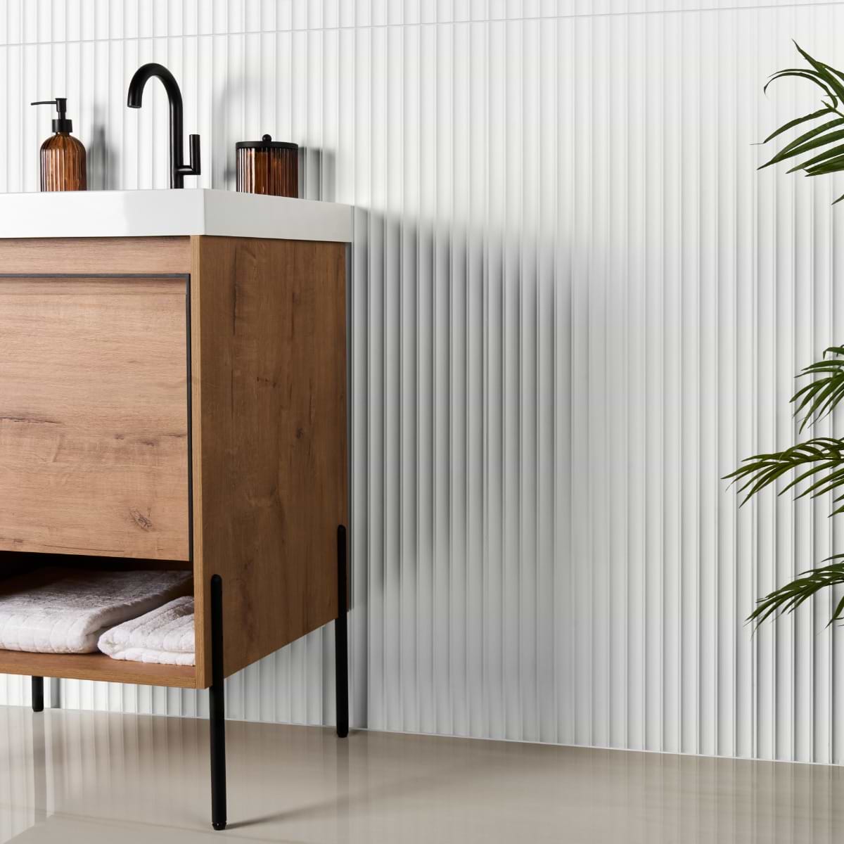 Fluted White 18X48 Matte