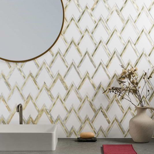 Deleon- Crystallized Thassos w/ White Gold & Calacatta Line Polished