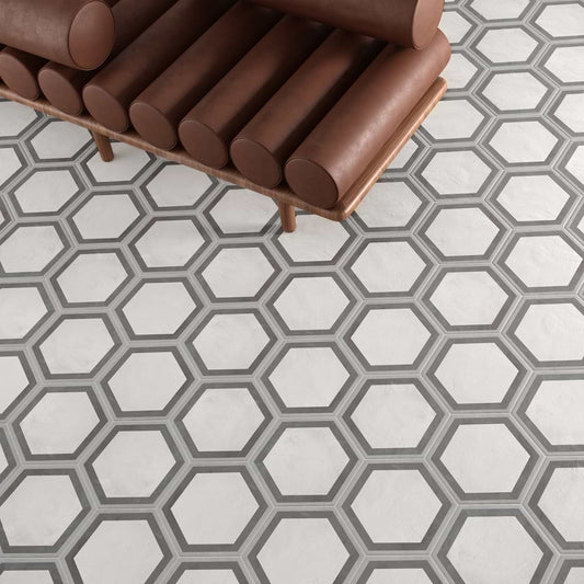 Sabbia Charcoal 8" Hex Matte