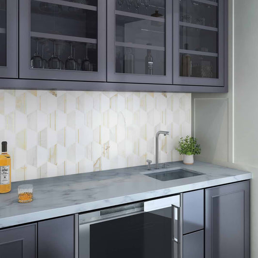 Bianco- Calacatta, Thassos Brass Polished