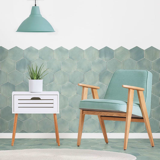 Bettina Blue 6" Hex Matte