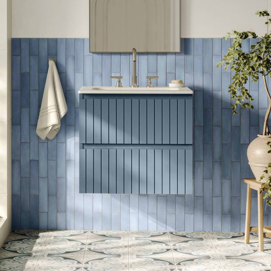Adeline Denim 24" Single Vanity with Integrated Solid Surface Top