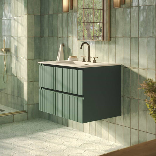 Adeline Forest 30" Single Vanity with Integrated Solid Surface Top