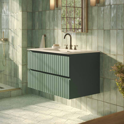 Adeline Forest 36" Single Vanity with Integrated Solid Surface Top