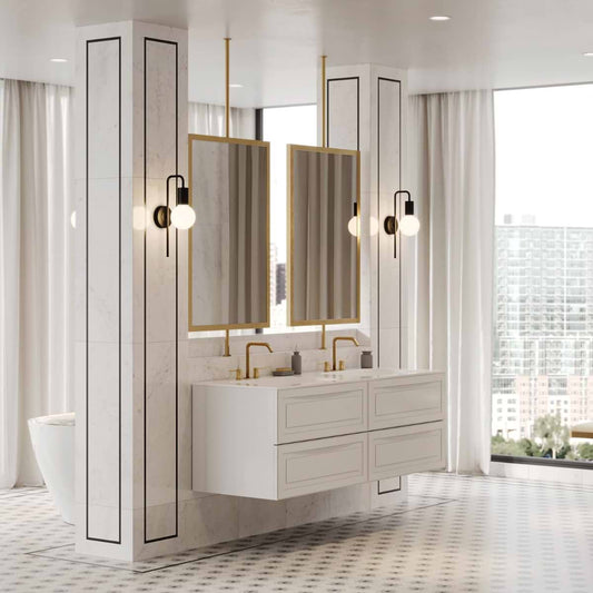 Alma White 30" Single Vanity with Integrated White Solid Surface Top (discontinued)