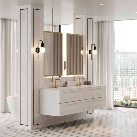 Alma White 36" Single Vanity with Integrated White Solid Surface Top (discontinued)