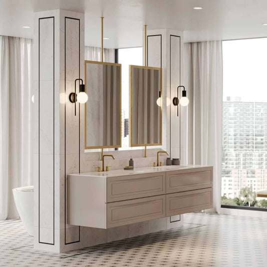 Alma Taupe 42" Single Vanity with Integrated White Solid Surface Top (discontinued)
