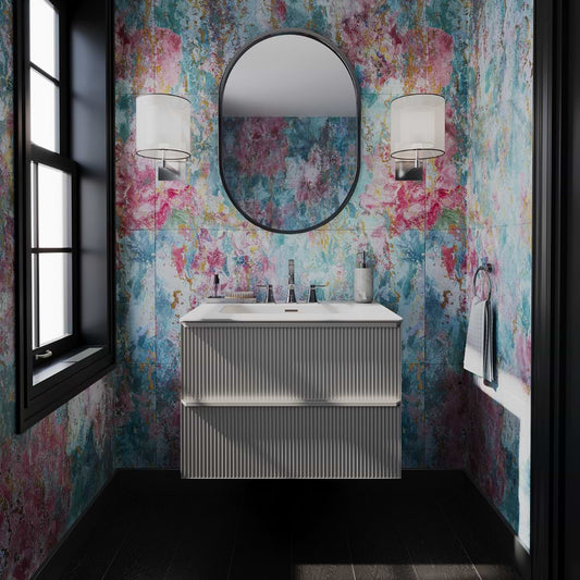 Astor Pearl 30" Single Vanity with Integrated White Solid SurfaceTop