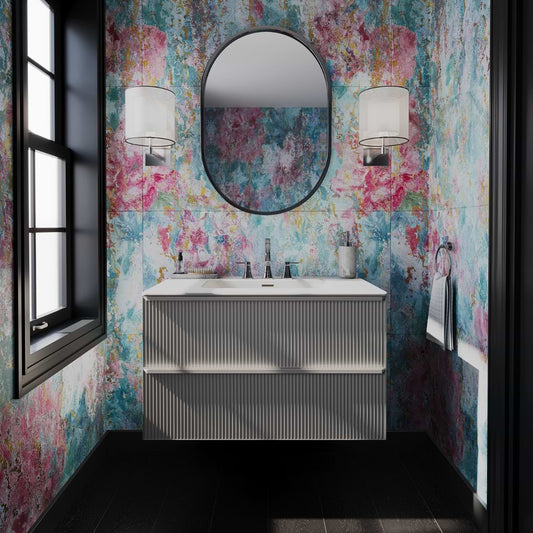Astor Pearl 36" Single Vanity with Integrated White Solid SurfaceTop