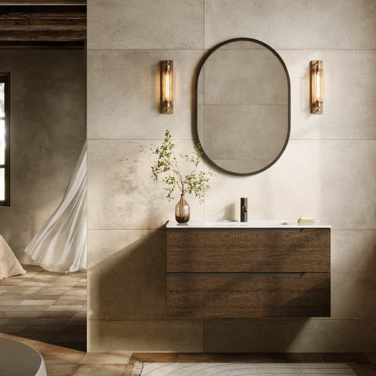 Duo Weathered Oak 40" Single Vanity without Top