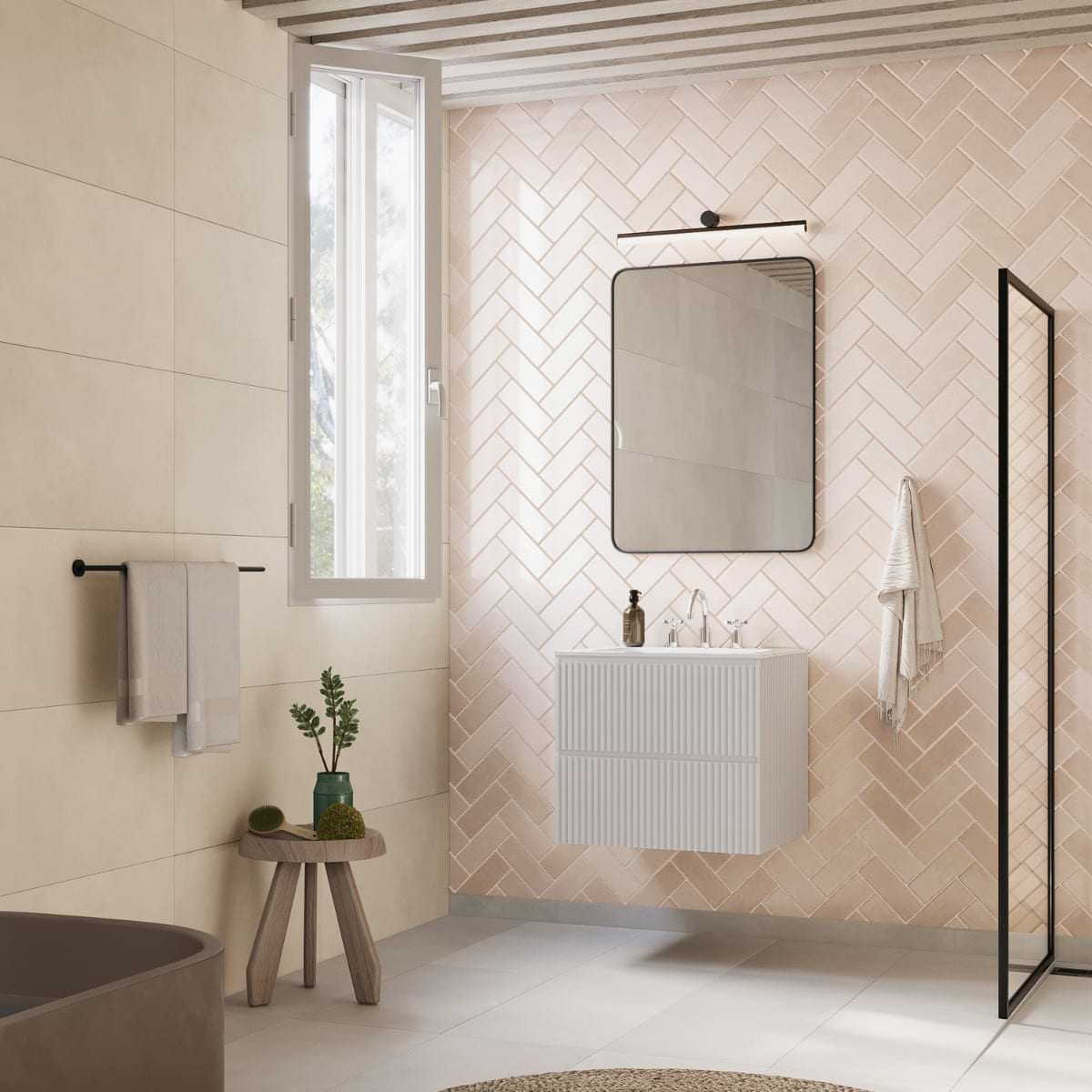 Linear White 24" Single Vanity with Integrated White Solid Surface Top (discontinued)
