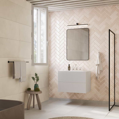 Linear White 30" Single Vanity with Integrated White Solid Surface Top (discontinued)
