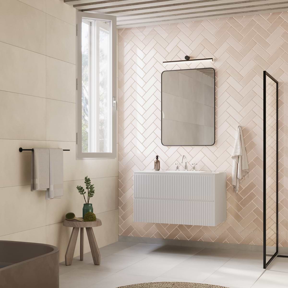 Linear White 36" Single Vanity with Integrated White Solid Surface Top (discontinued)