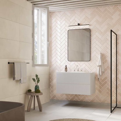 Linear White 36" Single Vanity with Integrated White Solid Surface Top (discontinued)