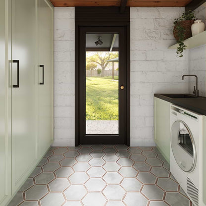 Cemento Gray 9" Hex Matte