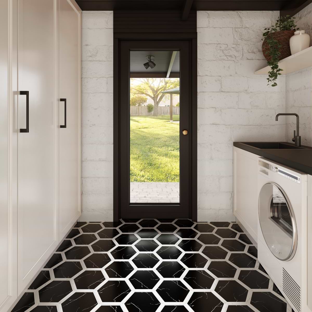 Nero Black 9" Hex Matte