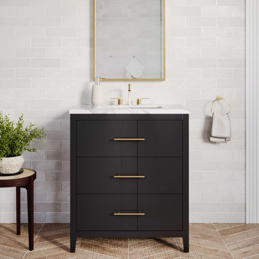Iconic Charcoal and Gold 30" Single Vanity without Top (discontinued)