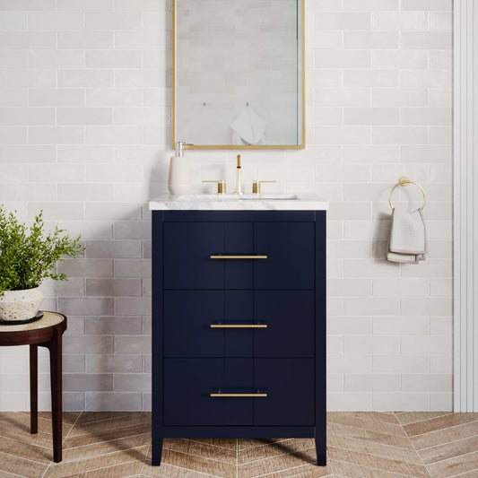 Iconic Navy and Gold 24" Single Vanity without Top (discontinued)