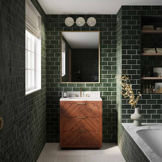 Marilyn Woodgrain 30" Single Vanity with Pure White Quartz Top