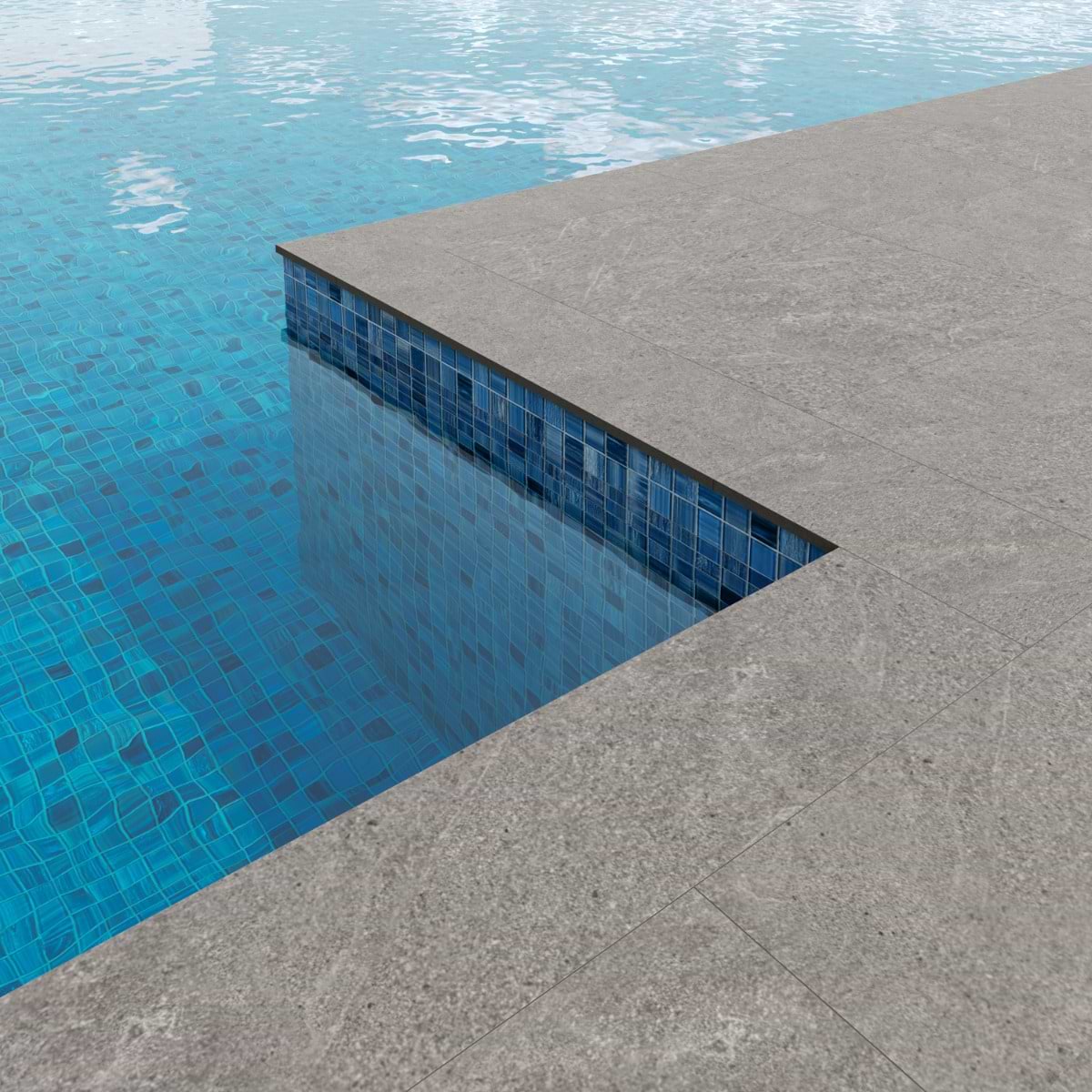 Silver Gray Pool Coping 12X48 Matte