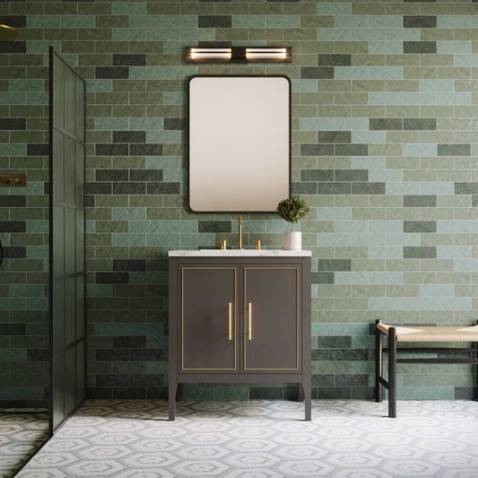 Province Charcoal and Gold 24" Single Vanity without Top