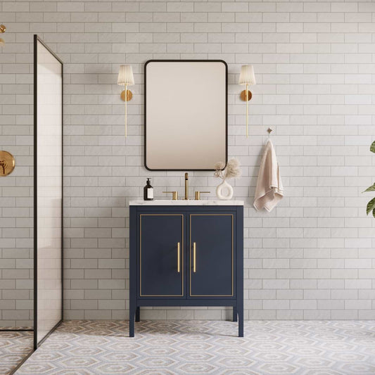 Province Navy and Gold 36" Single Vanity without Top