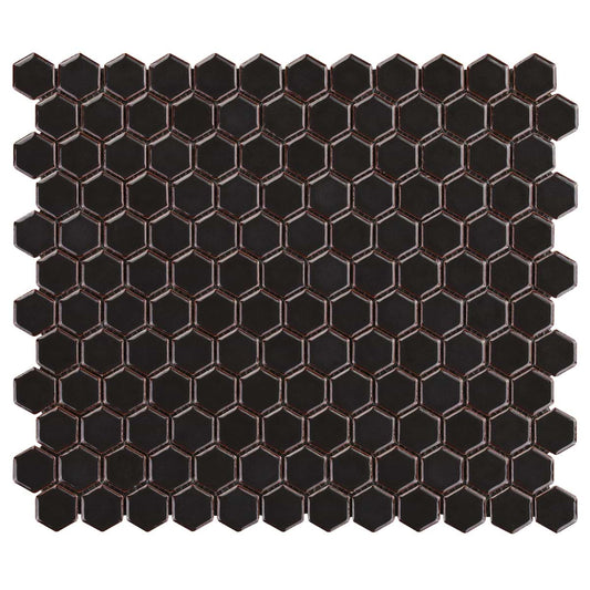 Rimmed Charcoal 1" Hex Polished (discontinued)