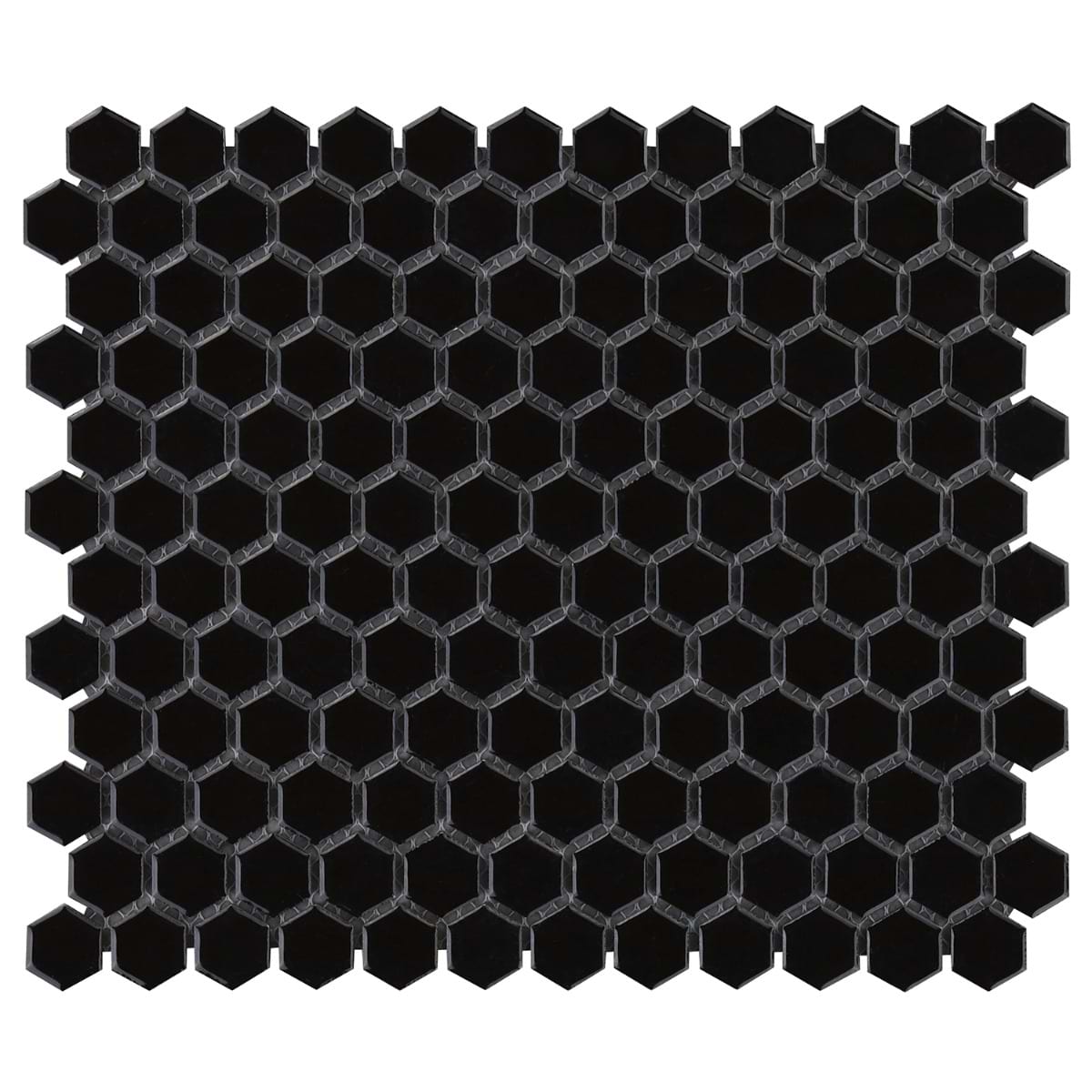 Solid Black 1" Hex Polished