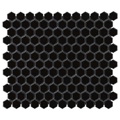 Solid Black 1" Hex Polished