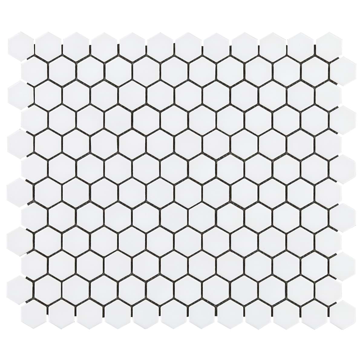 Solid White 1" Hex Polished