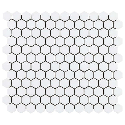 Solid White 1" Hex Polished