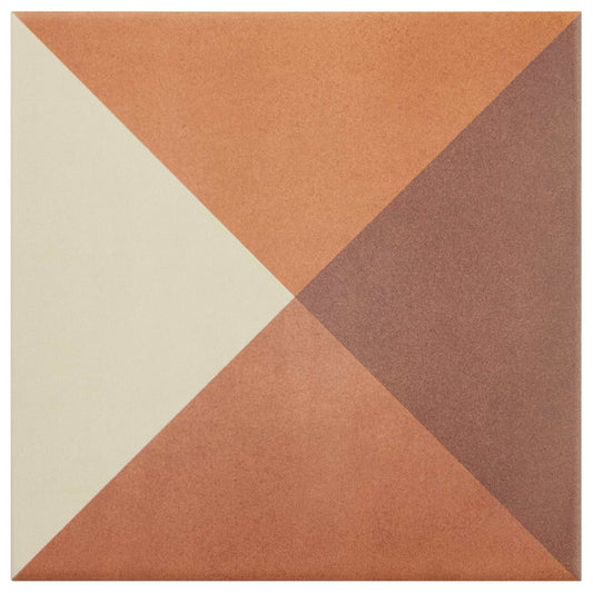 GeoPrism Cement Deco Terracotta 8X8 Matte
