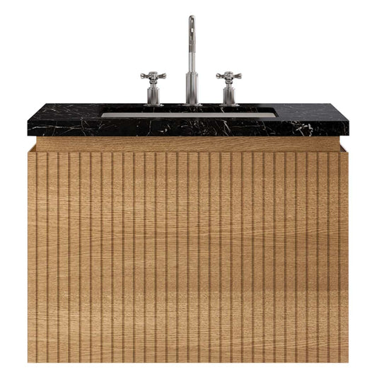 Melrose White Ash 30" Single Vanity with Nero Marquina Marble Top