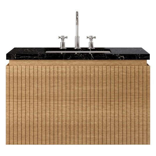 Melrose White Ash 36" Single Vanity with Nero Marquina Marble Top