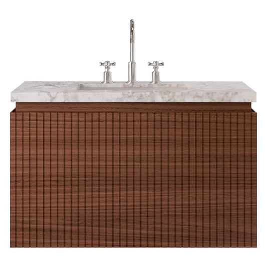 Melrose Walnut 36" Single Vanity with Carrara Marble Top
