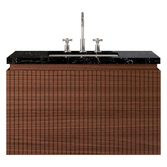 Melrose Walnut 36" Single Vanity with Nero Marquina Marble Top
