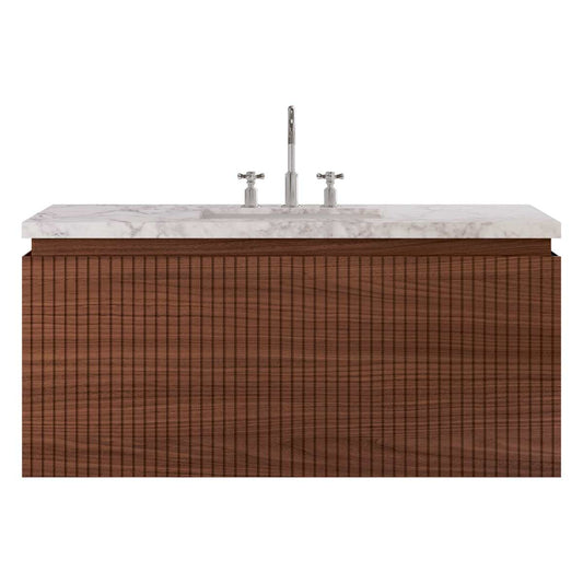 Melrose Walnut 48" Single Vanity with Carrara Marble Top