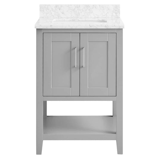 Sheraton 24" Gray Vanity with Carrara Marble Top and Ceramic Basin (discontinued)