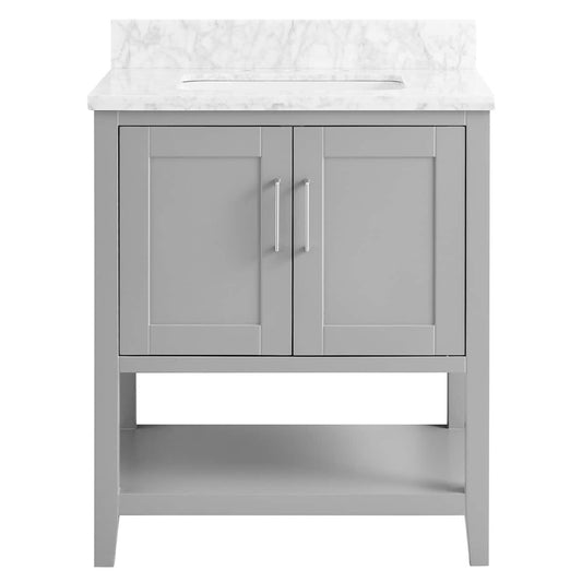 Sheraton 30" Gray Vanity with Carrara Marble Top and Ceramic Basin (discontinued)
