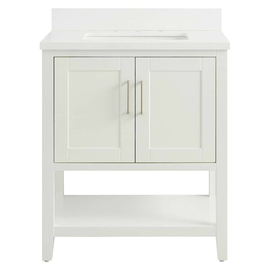 Sheraton 30" White Vanity with Pure White Quartz Top and Ceramic Basin (discontinued)