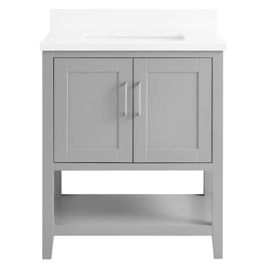 Sheraton 30" Gray Vanity with Pure White Quartz Top and Ceramic Basin (discontinued)