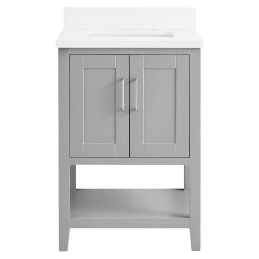 Sheraton 24" Gray Vanity with Pure White Quartz Top and Ceramic Basin (discontinued)