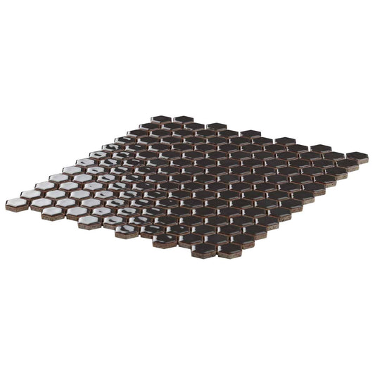 Rimmed Charcoal 1" Hex Polished (discontinued)