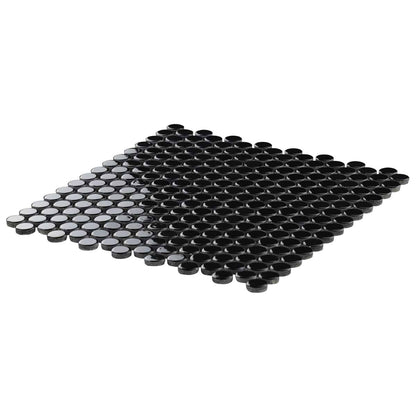 Solid Black Penny Rounds Polished