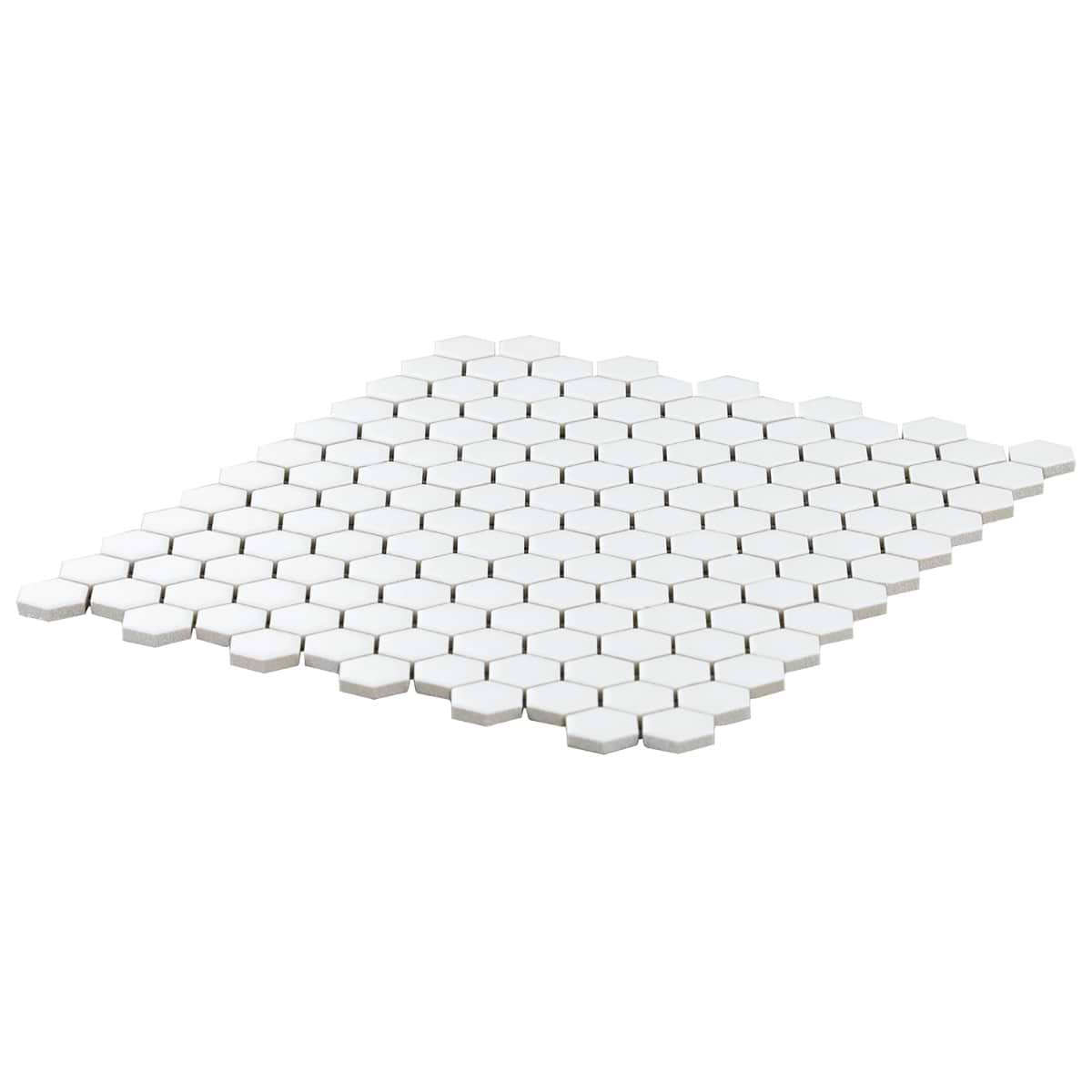 Solid White 1" Hex Matte