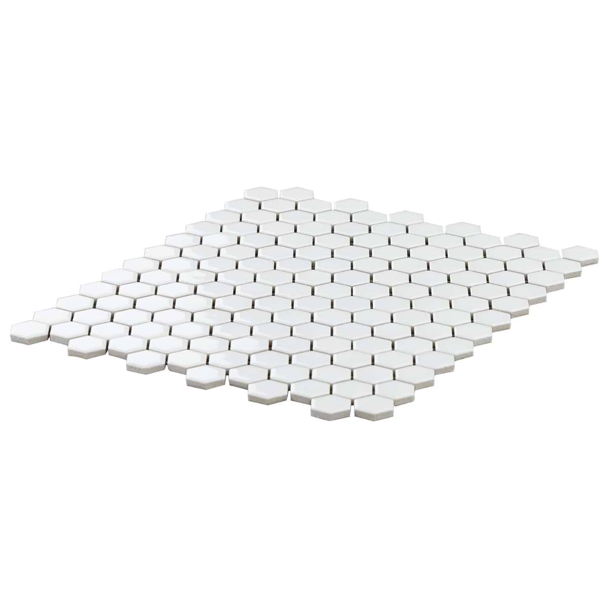 Solid White 1" Hex Polished